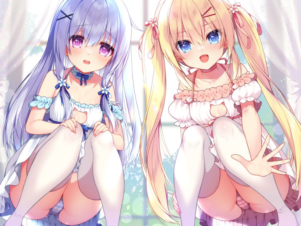 Ringo_Sui 原创 金发 Cameltoe 连衣裙 长发 No-Bra 胖次