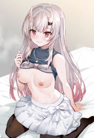 pukara,百鬼菖蒲,Hololive,bra,breasts,nipples,裤袜