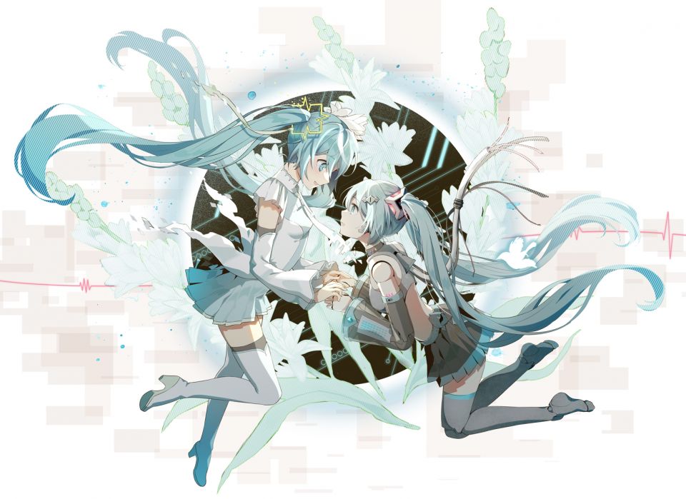 Agonasubi 初音ミク VOCALOID 全身 发饰 长发 迷你短裙 開口