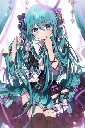 hazakura_chikori,初音ミク,VOCALOID,连衣裙,garter,萝裙,丝袜