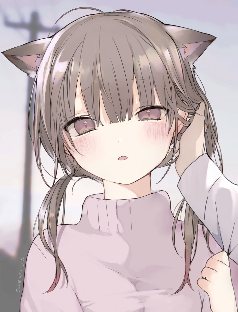 原创 Rihenaradoll 呆毛 兽耳 前发 茶发 猫耳 猫娘