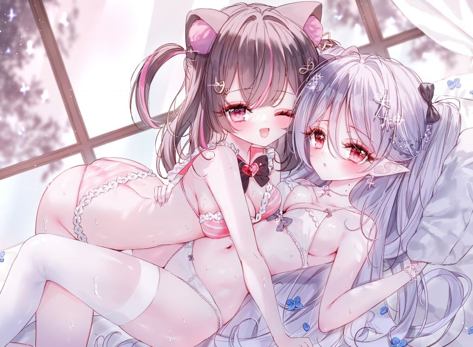 原创 Tandohark 兽耳 露肩 黑发 脸红 Bra Breasts