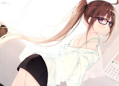 rurudo,原创,bra,茶发,长发,马尾辫,衬衫,短裙,下着,scan,watermark