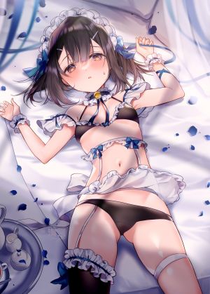 湯気,美游,魔法少女☆伊莉雅,Fate/StayNight,bra,garter,萝莉,女仆,胖次,panty_pull,Stockings,黑丝