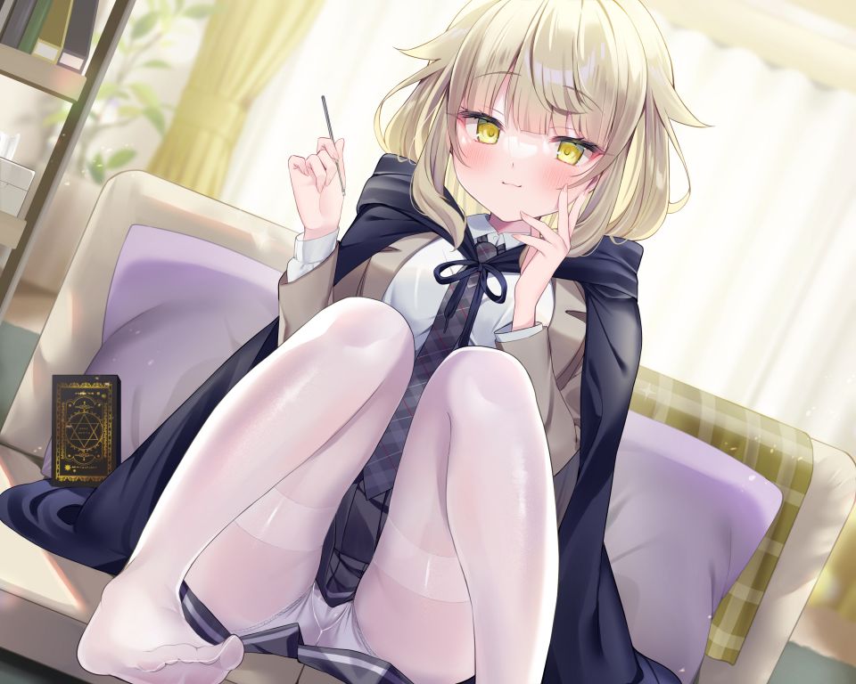 海老原べにこ 原创 金发 脸红 Cameltoe 胖次 裤袜 学校制服