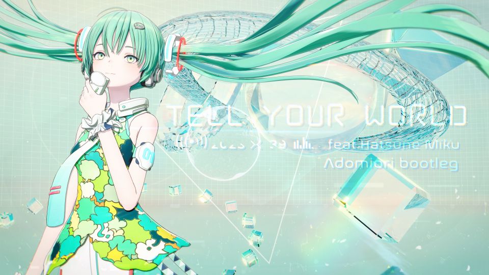 Yuu-rin 初音ミク VOCALOID 绿色眼 绿发 长发 双马尾 3DCG