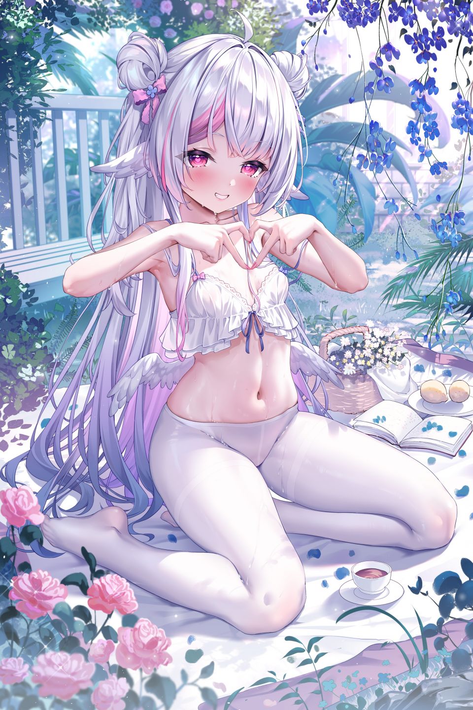 Sannio 原创 萝莉 Vtuber 前发 露肩 Bra 双团子头