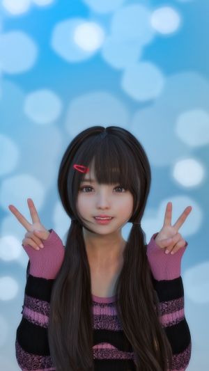 SR3DART,夢乃ゆりな,3DCG,萝莉,黑发,双马尾