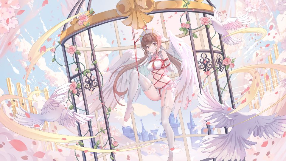 Freshylulu_M 原创 天使 动物 捆绑play 棕色眼 茶发 樱花