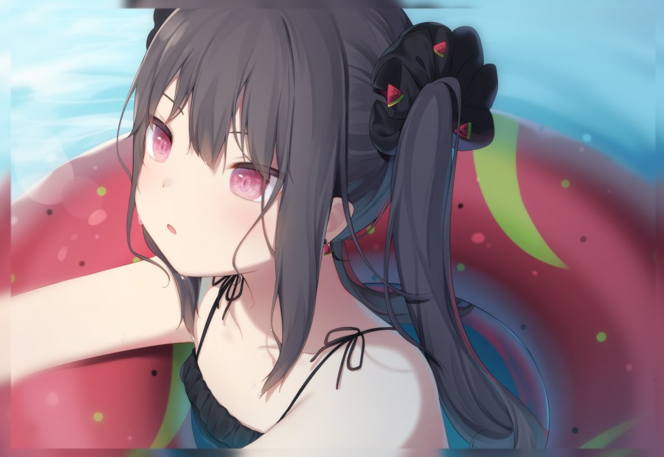 原创 甘城なつき 长发 Single 脸红 前发 開いた口 黑发