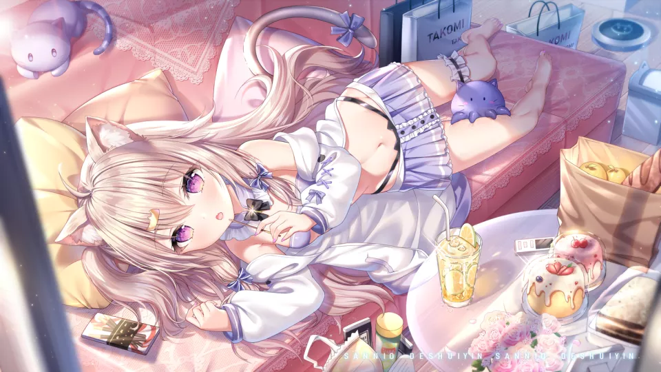 Sannio 原创 动物 兽耳 Bra 茶发 猫娘 露脐