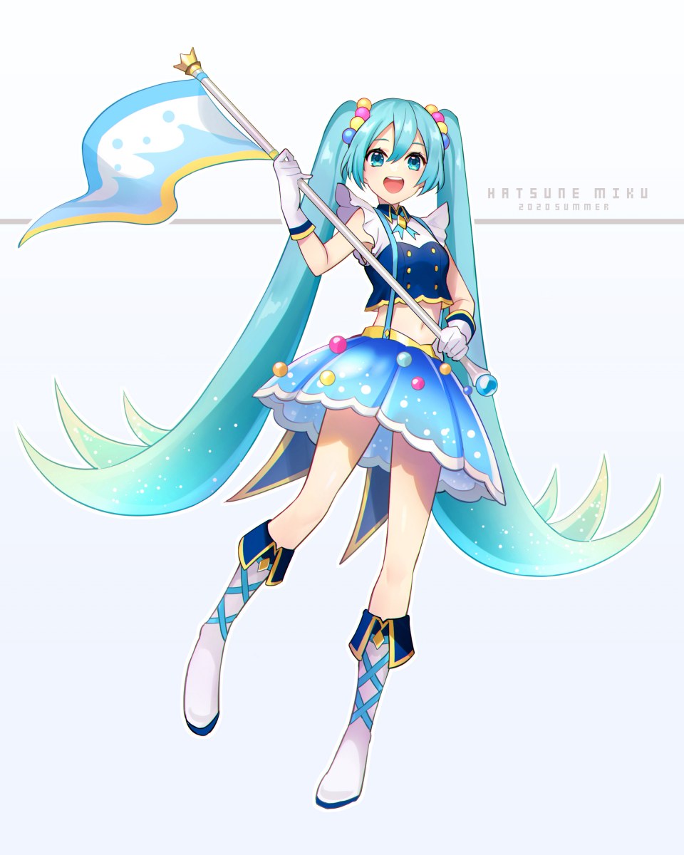 VOCALOID 初音ミク Mamo Single 長身像 Highres 前发 開いた口