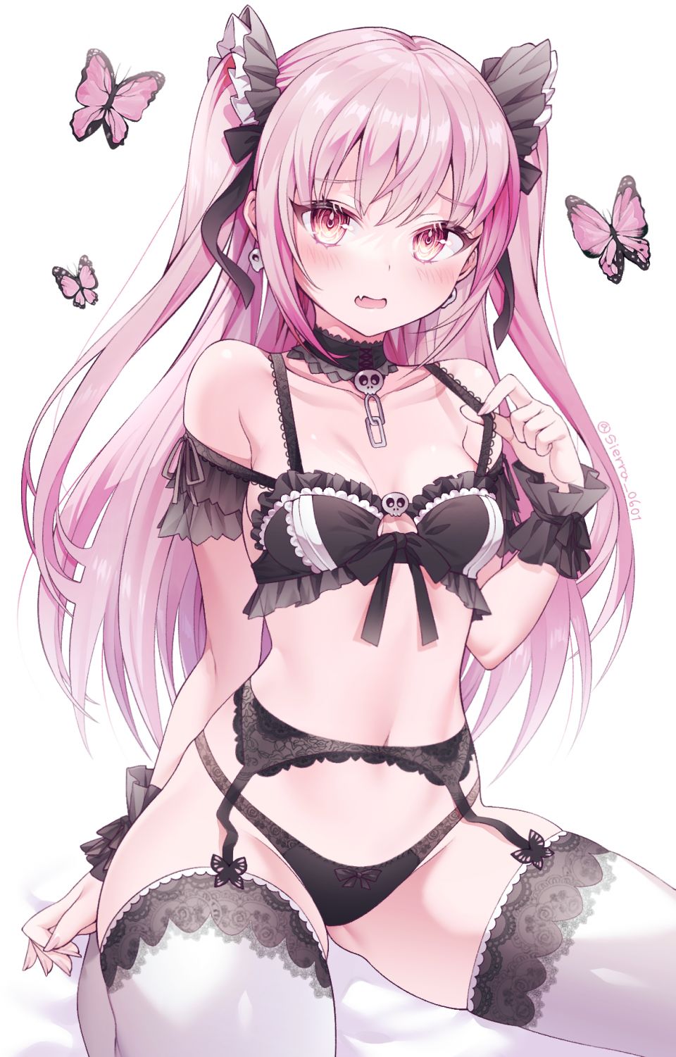 チェブ 潤羽るしあ Hololive Bra 吊带袜 胖次 Stockings 黑丝