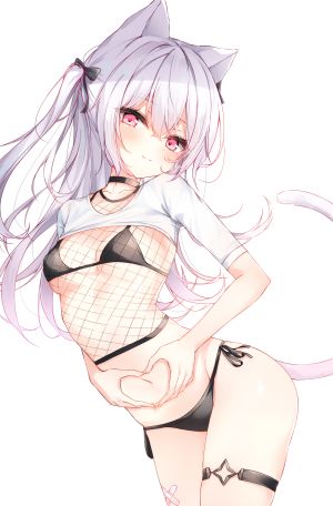 beliatan,兽耳,创可贴,水着,erect_nipples,garter,猫耳,泳装