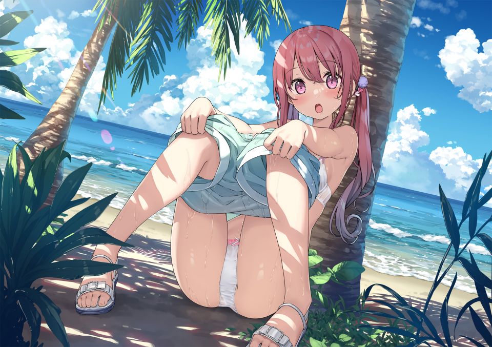 Kantoku 久留美 原创 海滩 脸红 Bra 长发 胖次