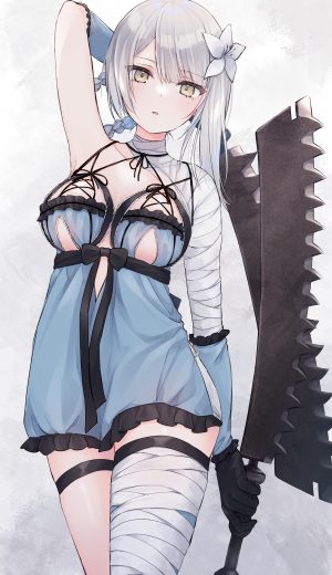 茶乃ひより,ニーア,绷带,garter,lingerie,No-Bra,黑丝,weapon