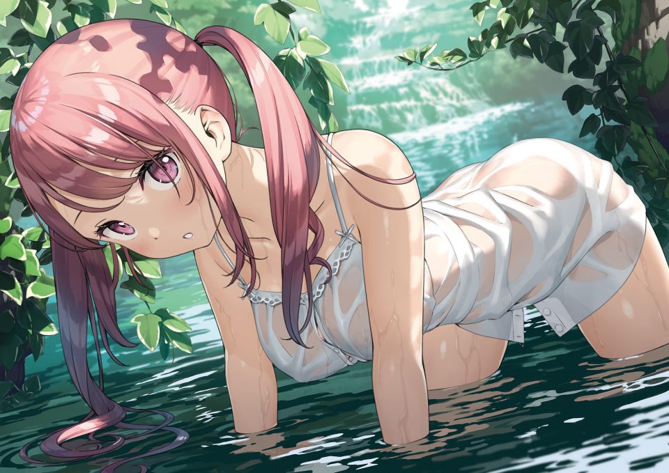 Kantoku 原创 前发 露肩 脸红 连衣裙 长发 视线正对