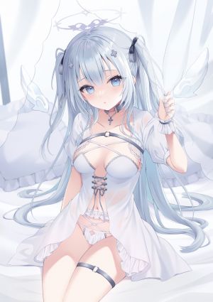 kanora,yuha_uyu,独立虚拟YouTuber,天使,garter,lingerie,No-Bra,胖次,看穿,翅膀