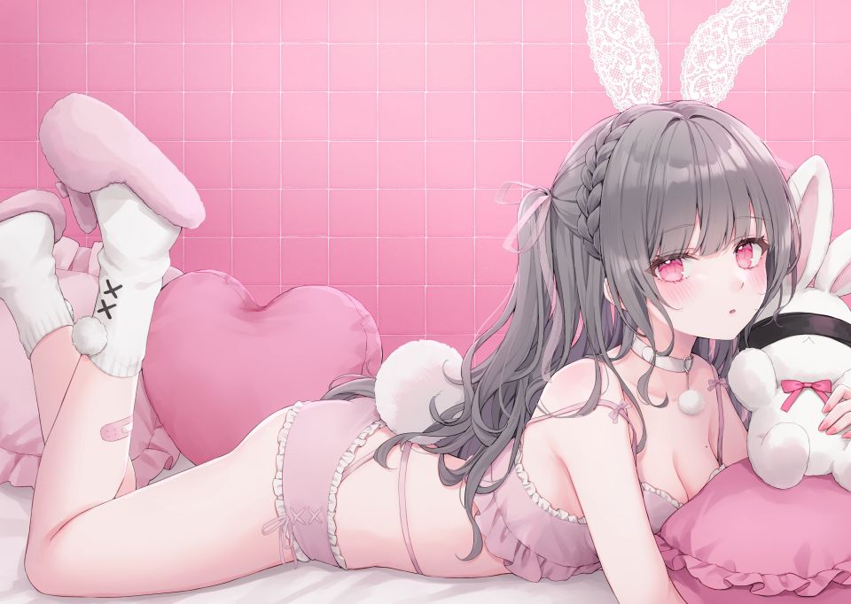 茶乃ひより 兽耳 创可贴 兔耳 Lingerie 胖次